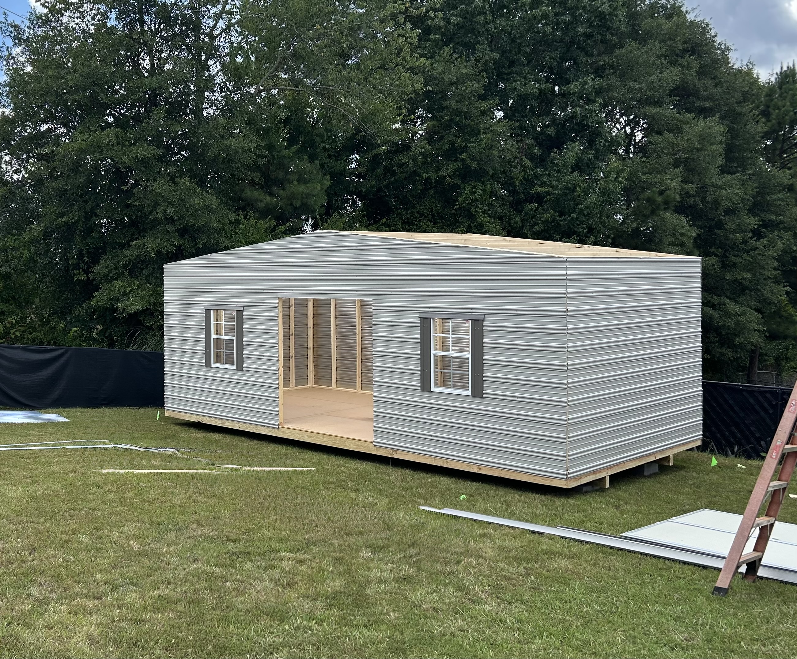 Custom shed nearly finished on-site build