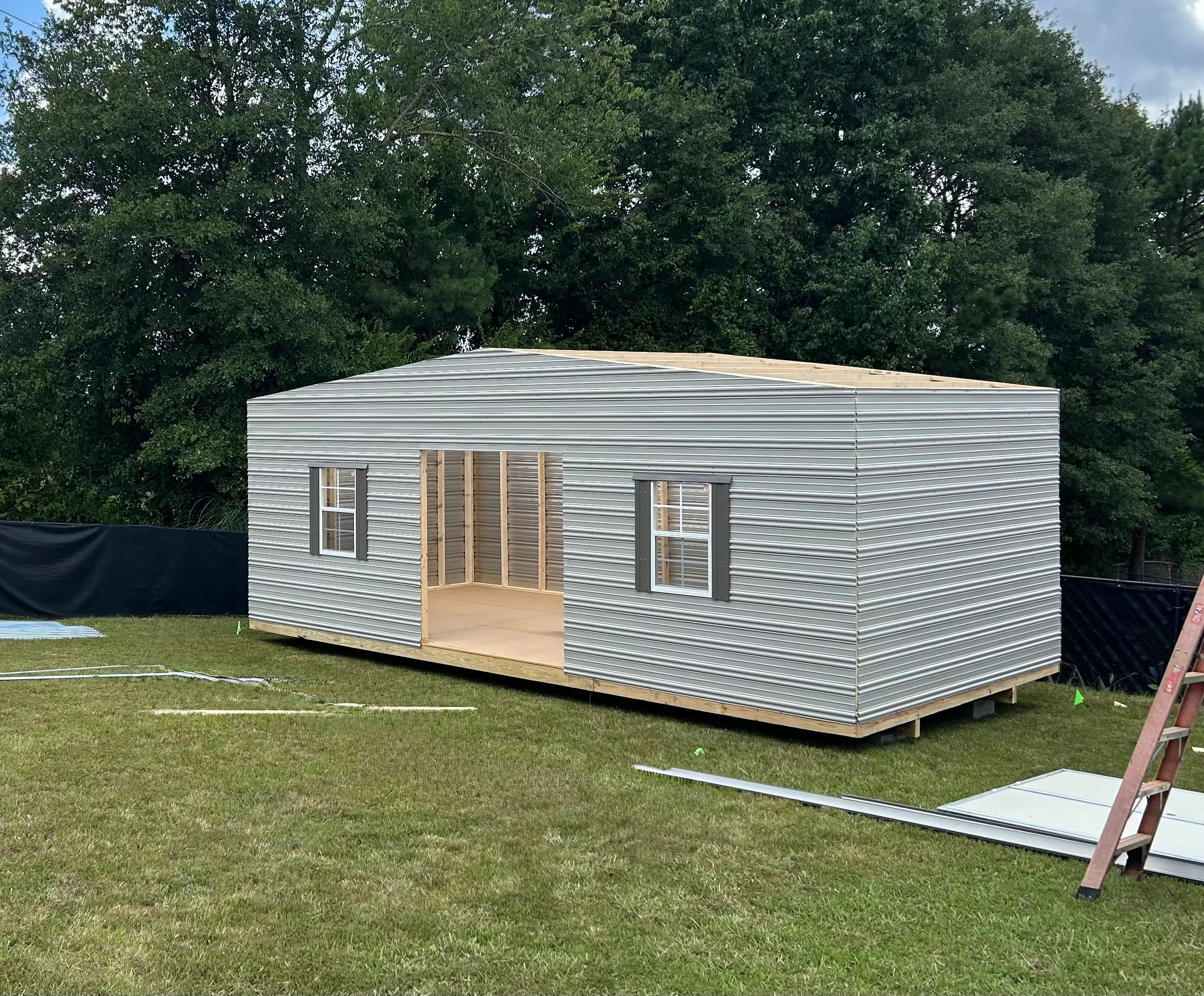 Custom shed nearly finished on-site build