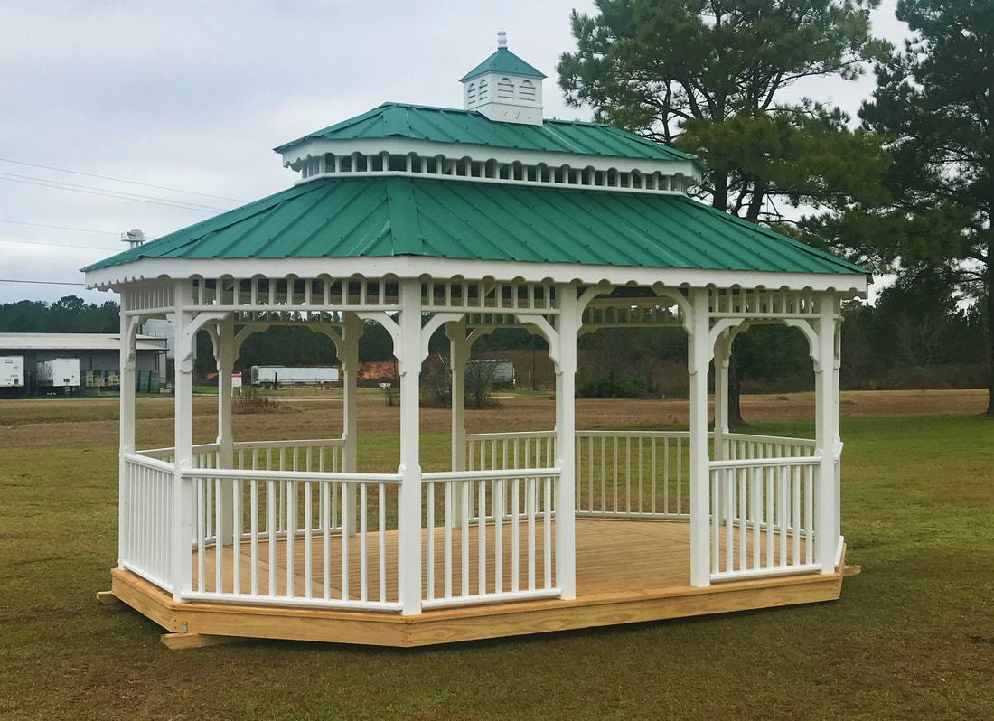 10x16 oval painted gazebo with double roof