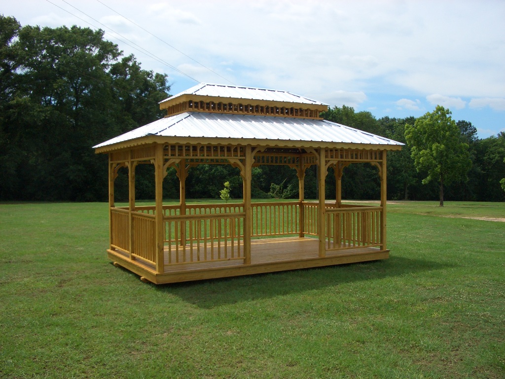 10x16 rectangular gazebo with double roof